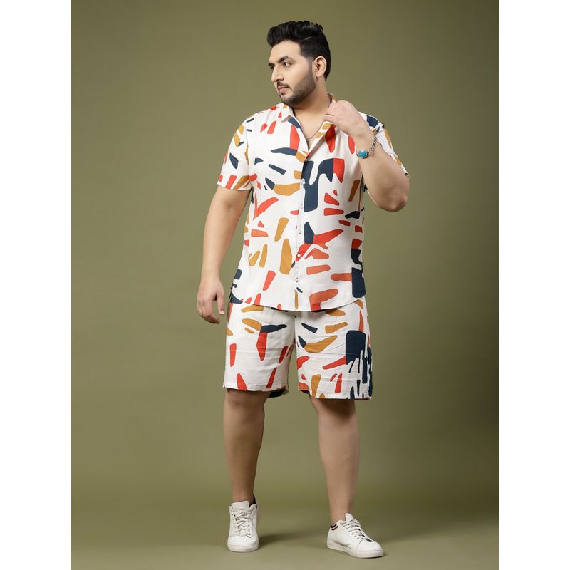 RIGO Men Multi-Color Abstract Print Co-Ord (Set of 2) (2XL)