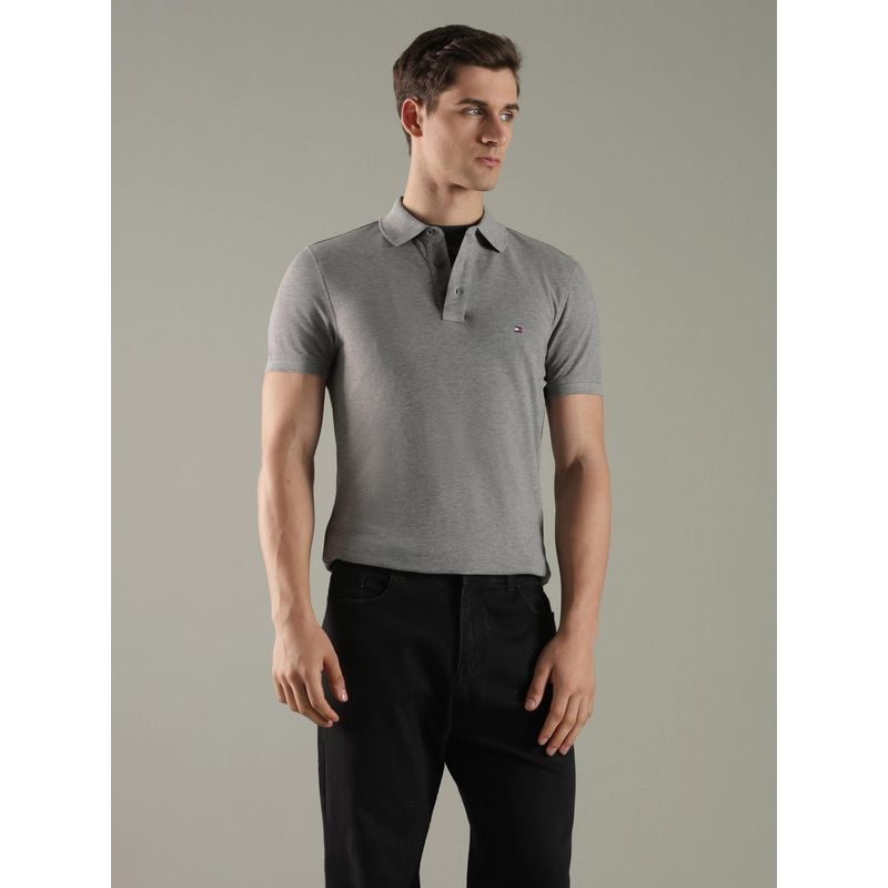 Tommy Hilfiger Melange Slim Fit Cotton Polo T-Shirt (M)
