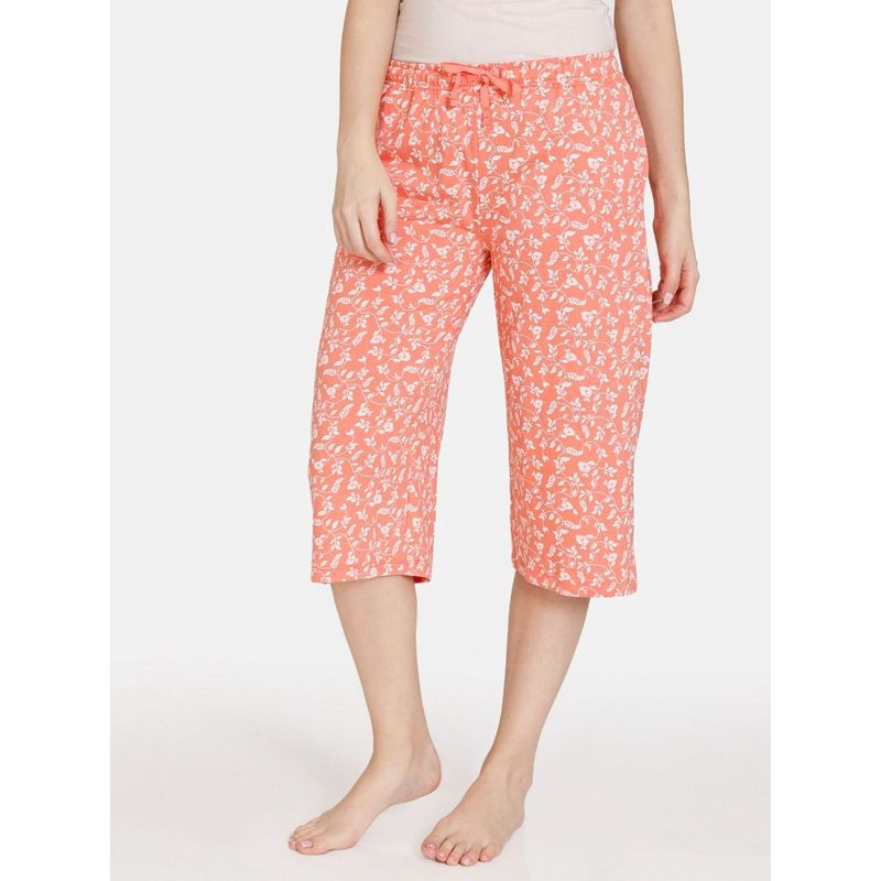 Zivame Blush Bloom Knit Poly Capri Burnt Coral Pink Buy Zivame Blush Bloom Knit Poly Capri