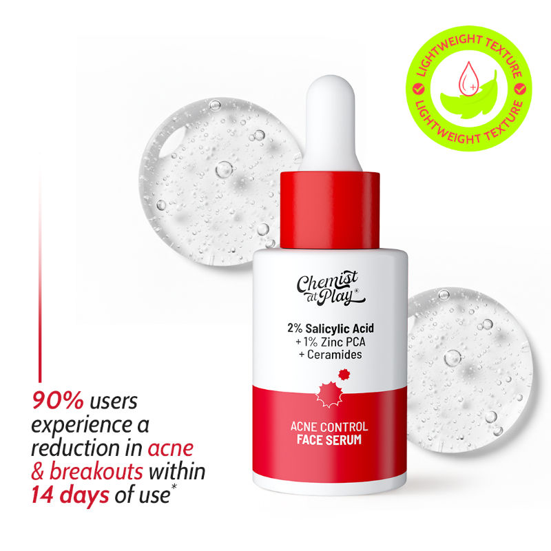 Chemist At Play 2% Salicylic Acid Face Serum Treats Active Acne, Controls Excess Oil