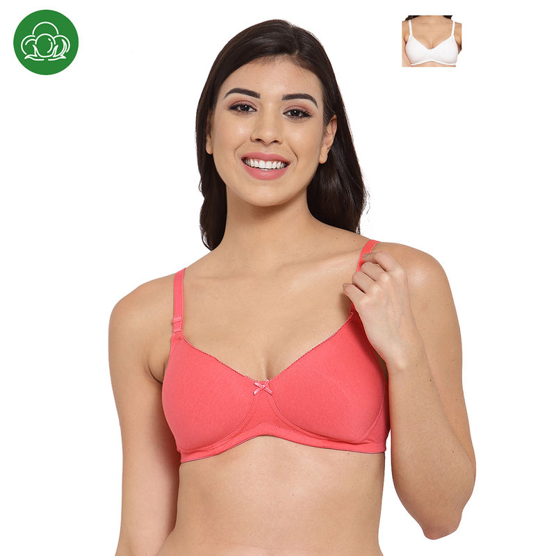Inner Sense Organic Cotton Antimicrobal Padded t-shirt Bra Pack of 2-Multi-Color (Pack of 2) (36D)