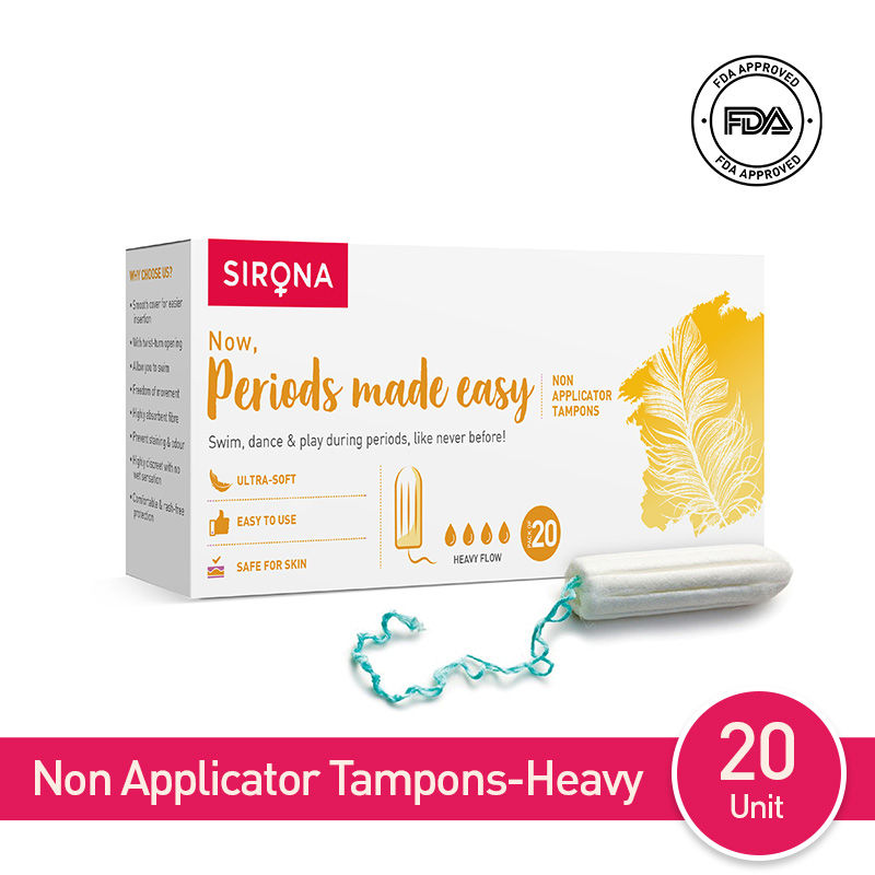 Sirona Periods Made Easy Tampon Heavy Flow (20 Pieces), Ultra Soft, 8