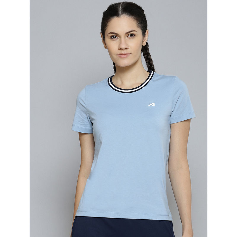 Alcis Women Blue Slim Fit Running T-Shirt (M)