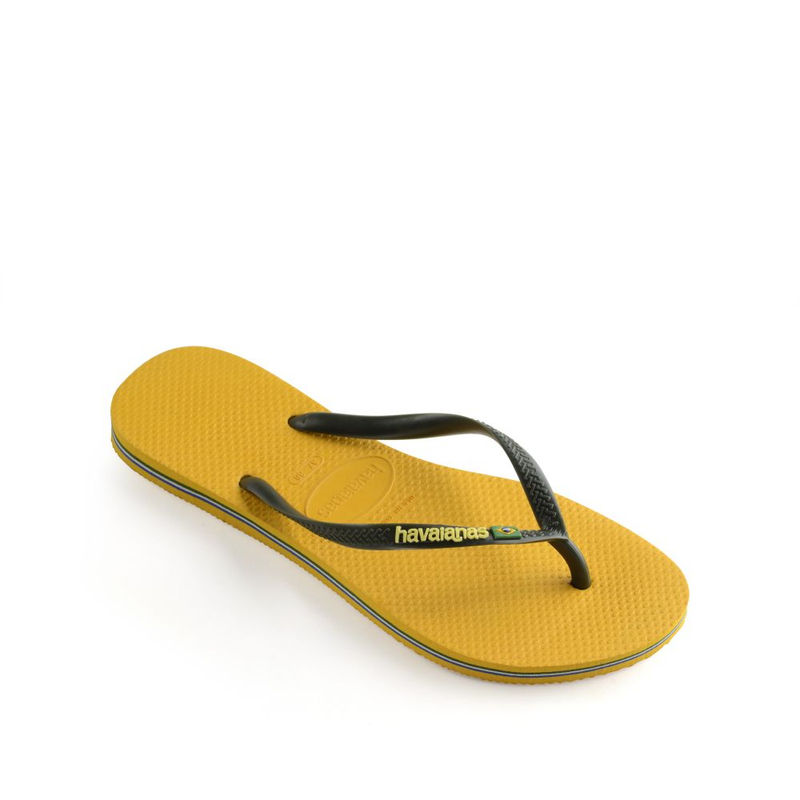 Buy Havaianas Yellow Sandalias Slim Brasil FC Prep Flipflops Online