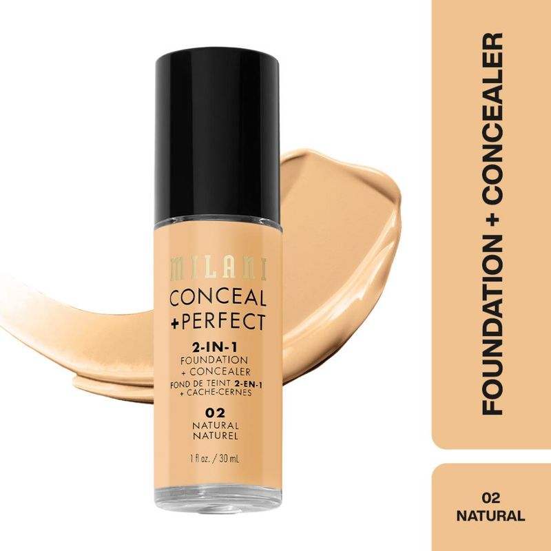 Milani Conceal + Perfect 2-in-1 Foundation + Concealer - 02 Natural