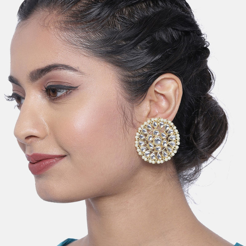 Buy Zaveri Pearls Gold Tone Wedding Collection Circular Kundan