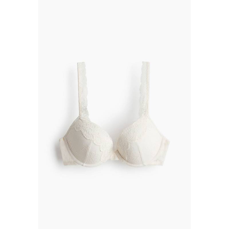 H&M Women White Lace Push-Up Bra (34A)
