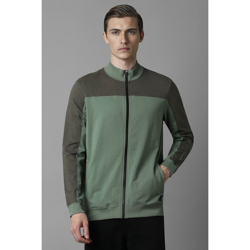 Louis Philippe Men Casual Olive Print Jacket (S)