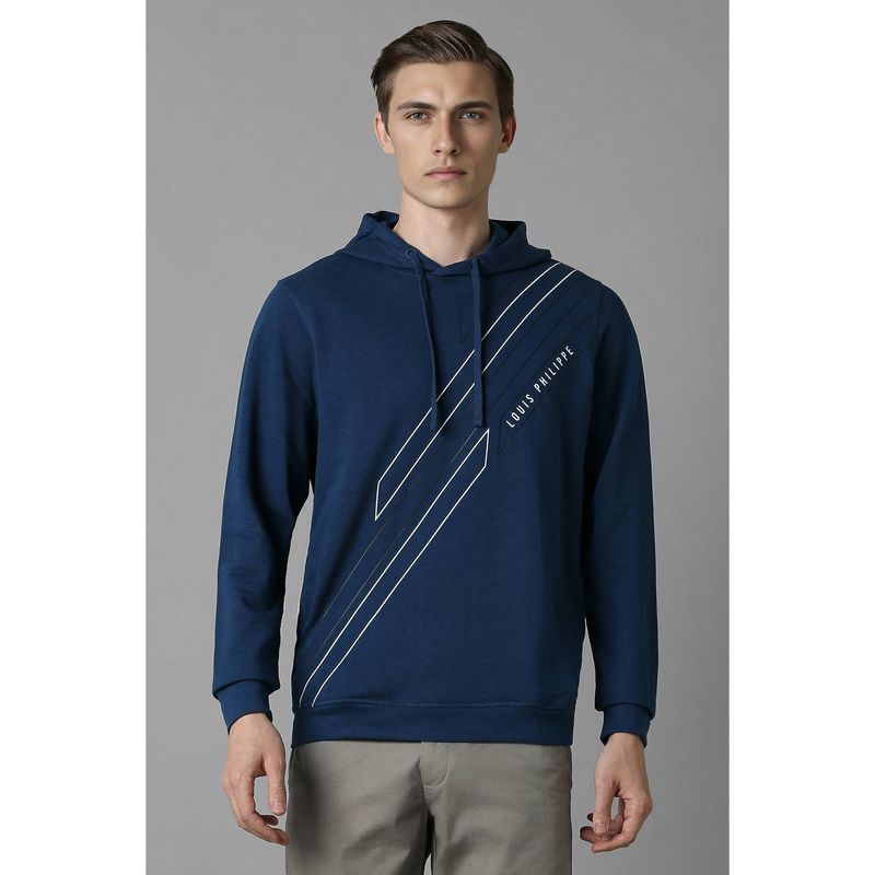 Louis Philippe Men Casual Navy Blue Sweatshirt (S)