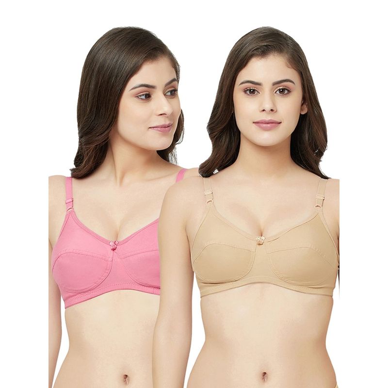 Groversons Paris Beauty Non-Padded Wirefree Full-Coverage Bra-PO2 (32C)
