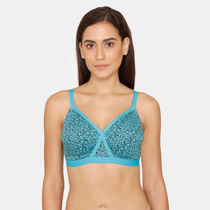 Rosaline Everyday Double Layered Non-Wired 3-4th Coverage Super Support Bra - Baltic - Blue (40E)