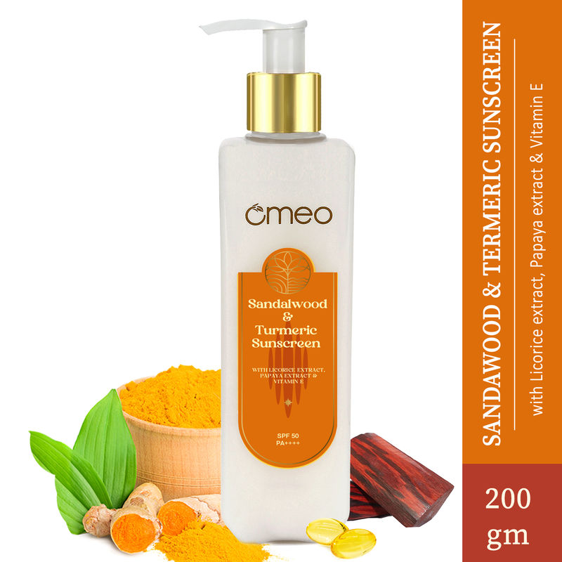 Omeo Sunscreen With Sandalwood, Turmeric, Papaya & Licorice Extract