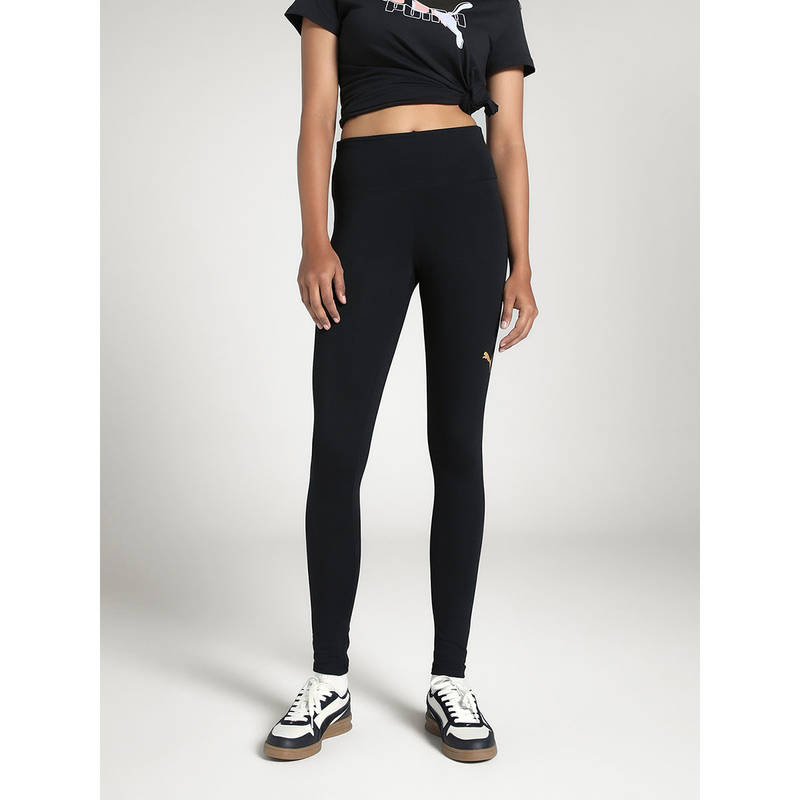 Puma Women Ess Metallic Black Tights (S)