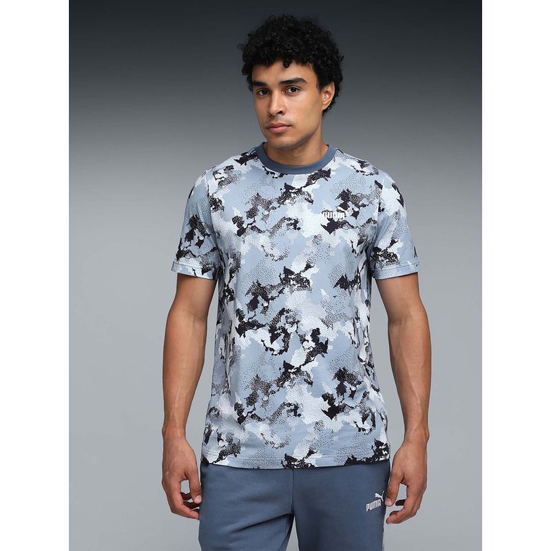 Puma Ess Camo Aop Mens Blue Printed T-shirt (M)