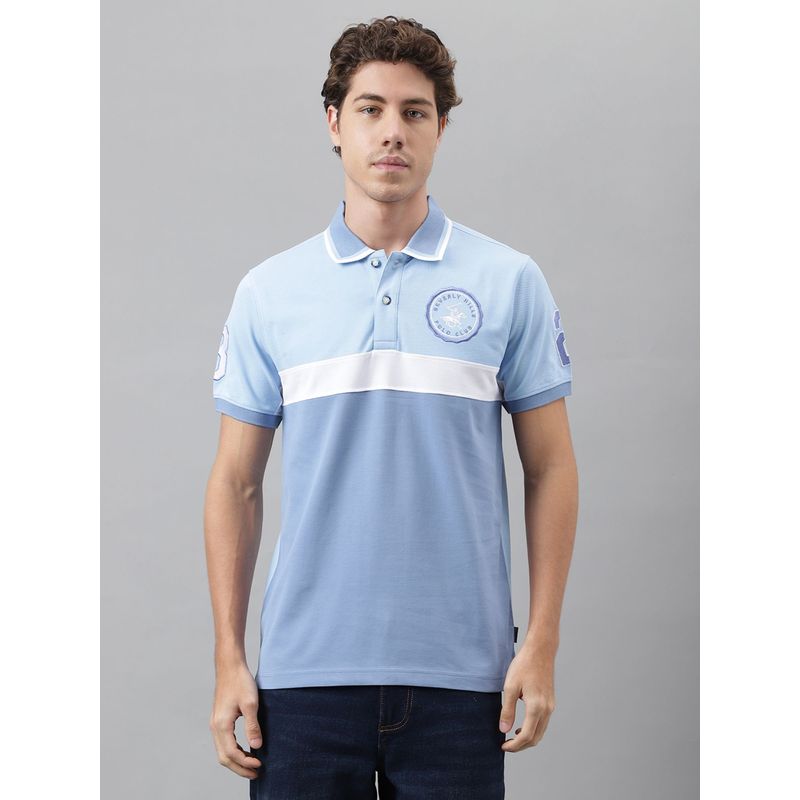 Beverly Hills Polo Club Company Crest Polo T-Shirt - Blue (S)