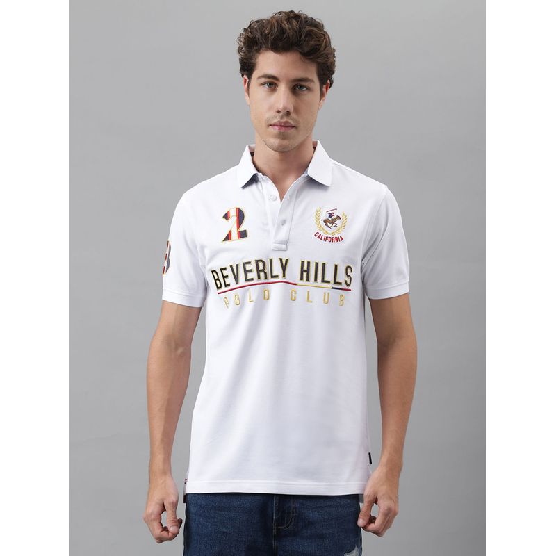 Beverly Hills Polo Club Team Jersey Polo T-Shirt - White (S)