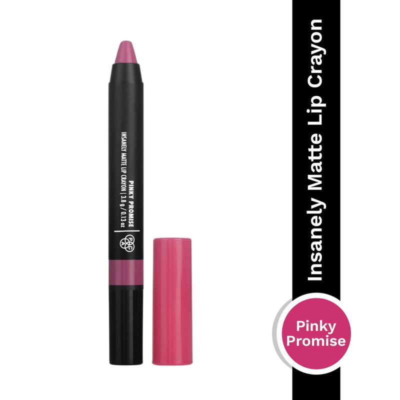 PAC Insanely Matte Lip Crayon Pinky Promise - 12H Longlasting, Non Drying, Smudgeproof, Matte Finish