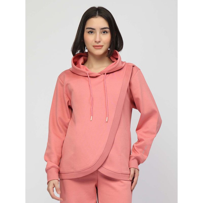 Zelena Anaya Cotton-Poly Maternity Hoodie - Coral (S)
