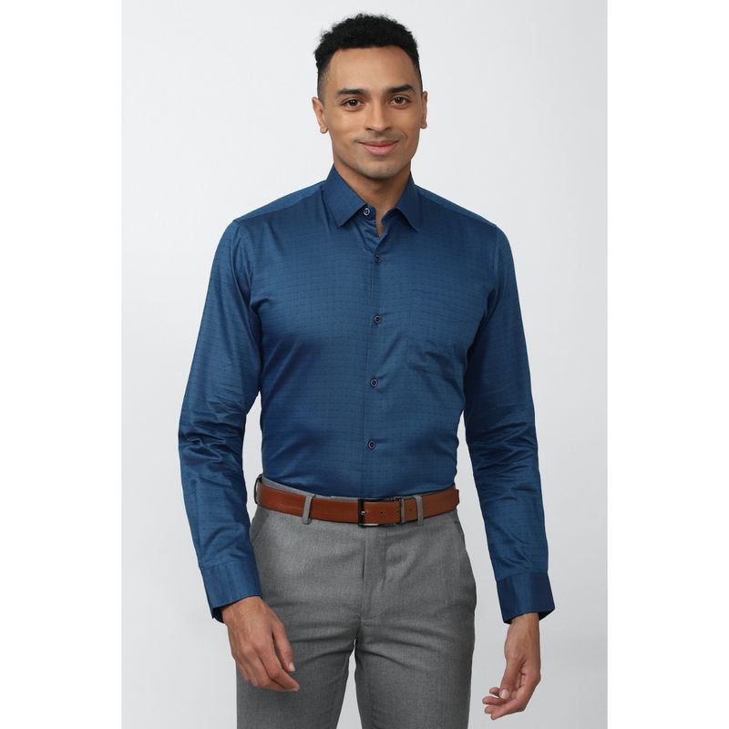 Peter England Men Blue Regular Fit Formal Shirt (39)