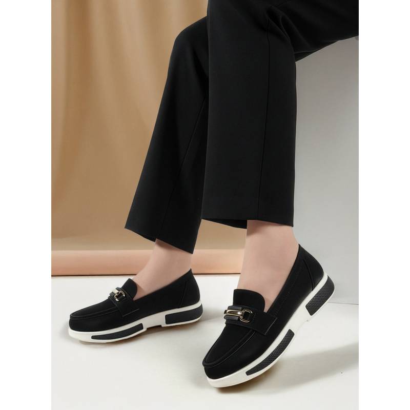 Carlton London Women Black Loafers (EURO 36)