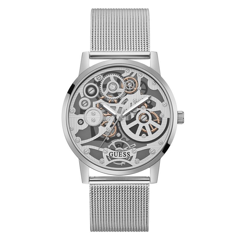 Guess Edge Chronograph Black Dial Black Steel Strap Watch For Men - GW0539G3