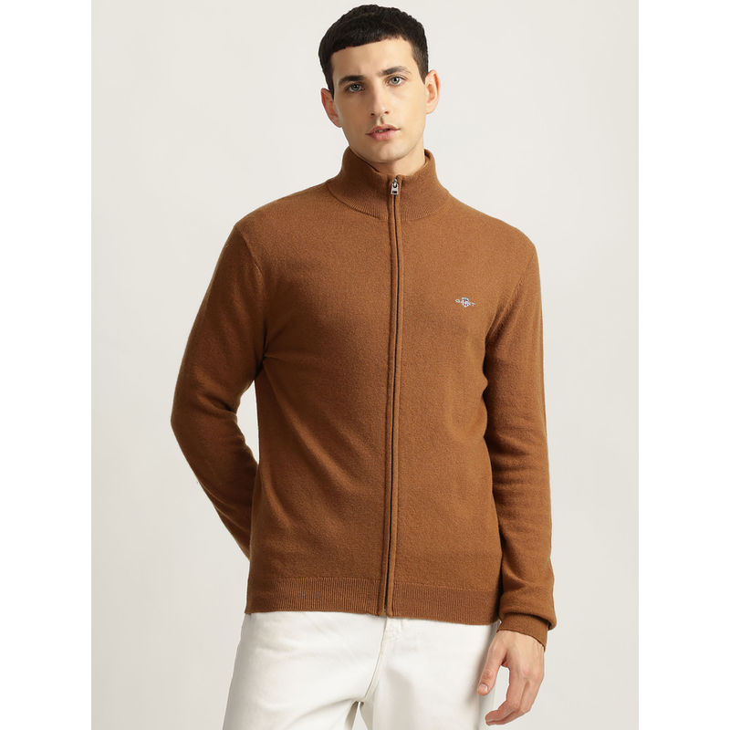 GANT Men Solid High Neck Full Sleeves Cardigan (M)