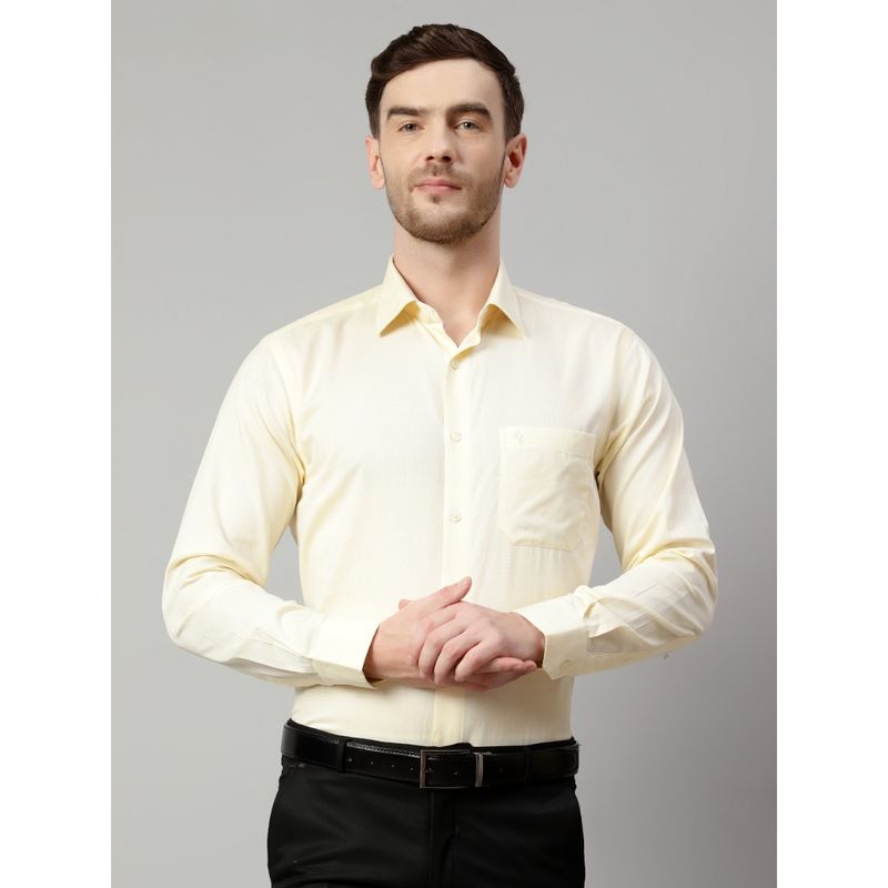 Cantabil Men Cotton Lemon Yellow Shirt (38)
