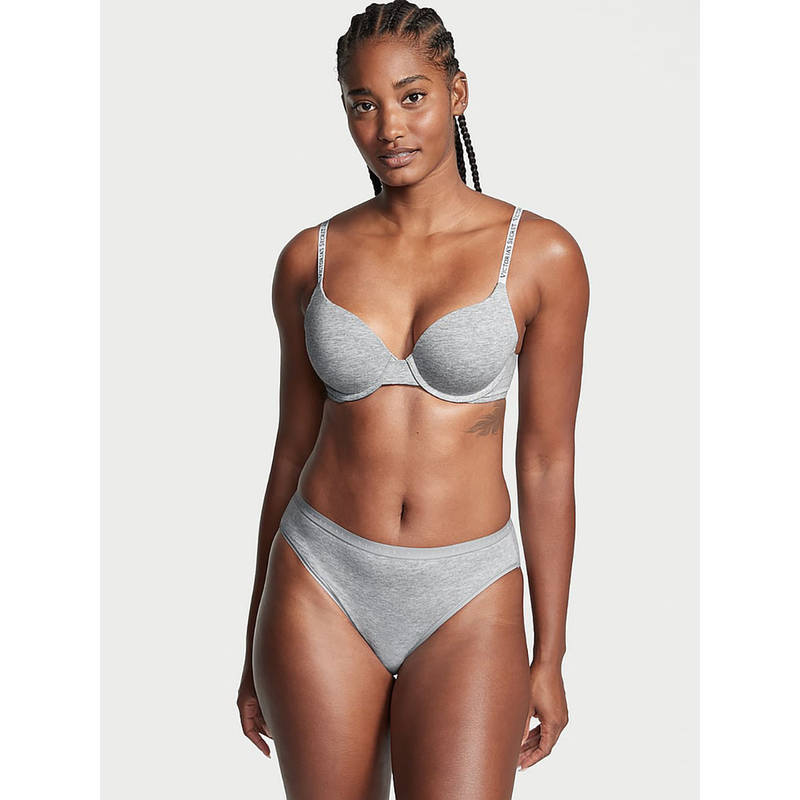 Victoria's Secret Stretch Cotton High-Leg Brief Panty Grey (S)