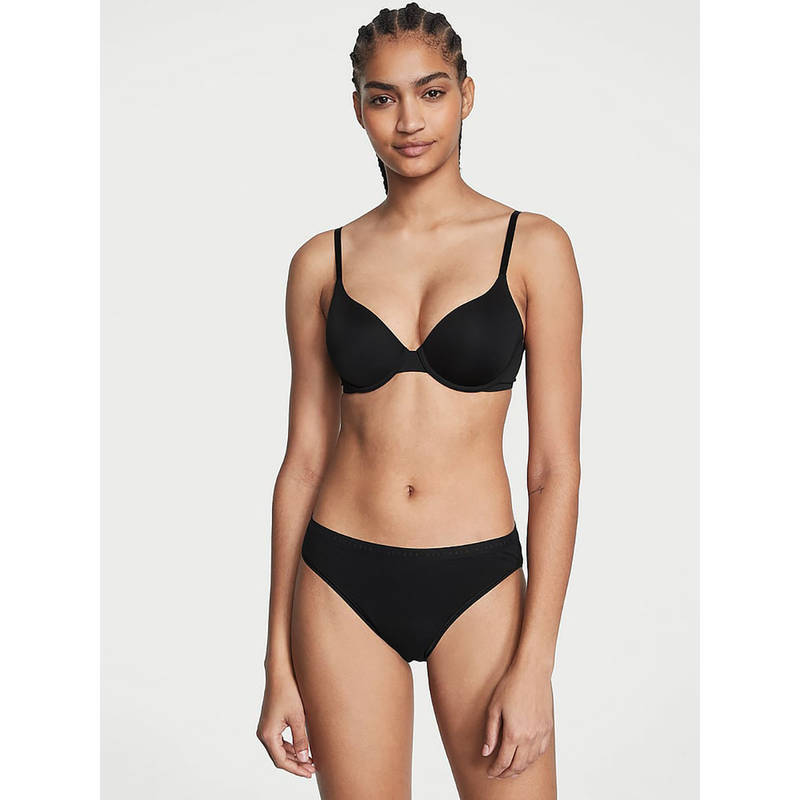Victoria's Secret Stretch Cotton Bikini Panty Black (M)