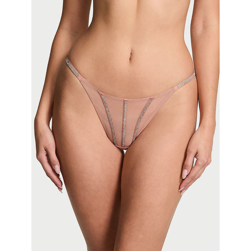 Victoria's Secret Very Sexy Sheer Shine Thong Panty Beige (XS)