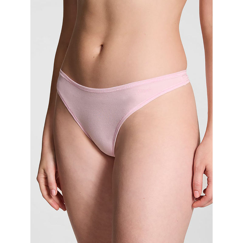 Victoria's Secret PINK Cotton High-Leg Thong Panty Pink (M)