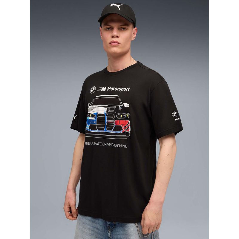 Puma BMW MMS Mens Relaxed Fit Graphic Black T-Shirt (L)