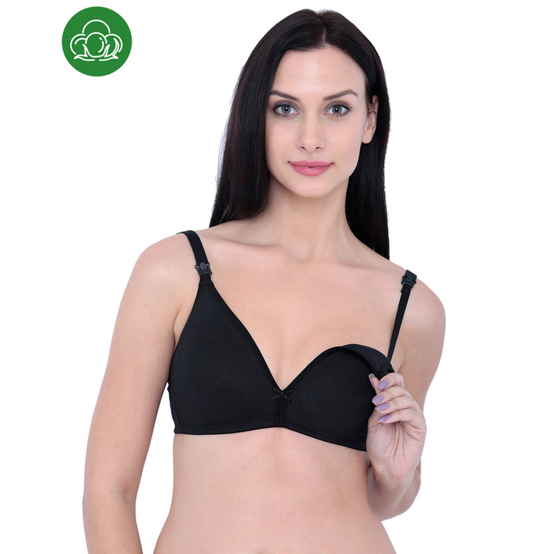 Inner Sense Women's Triangle Nursing Bra - Black (36D)