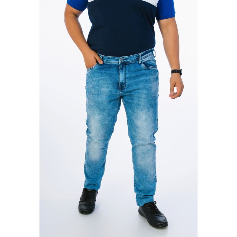 UNSIZED Men Blue Solid Mid Waist Jeans (42)