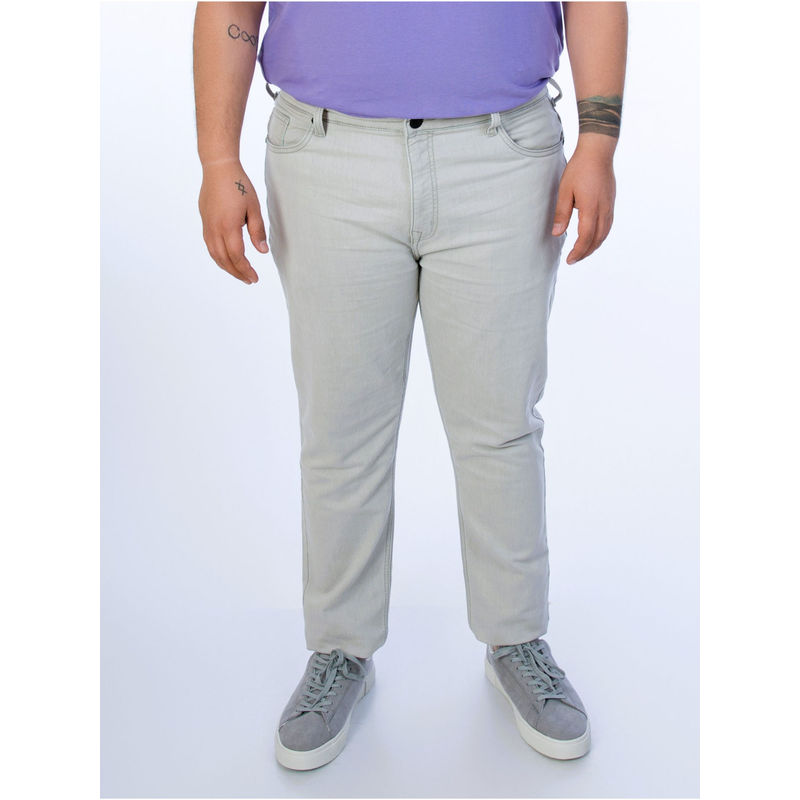 UNSIZED Men Grey Solid Mid Waist Jeans (50)