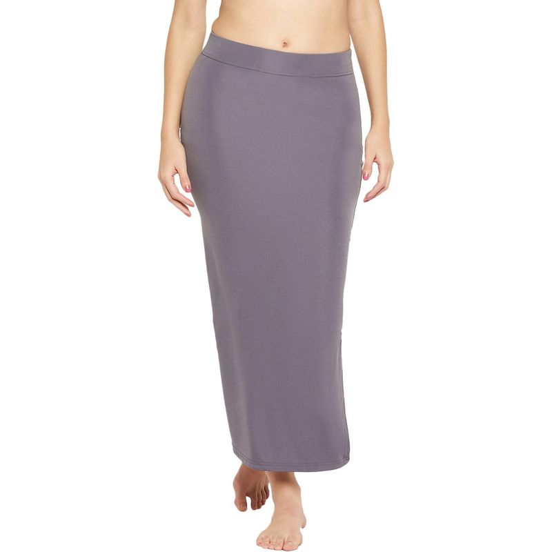 Secrets By Zerokaata Women Solid Seamless Saree Petticoat - Grey (M)
