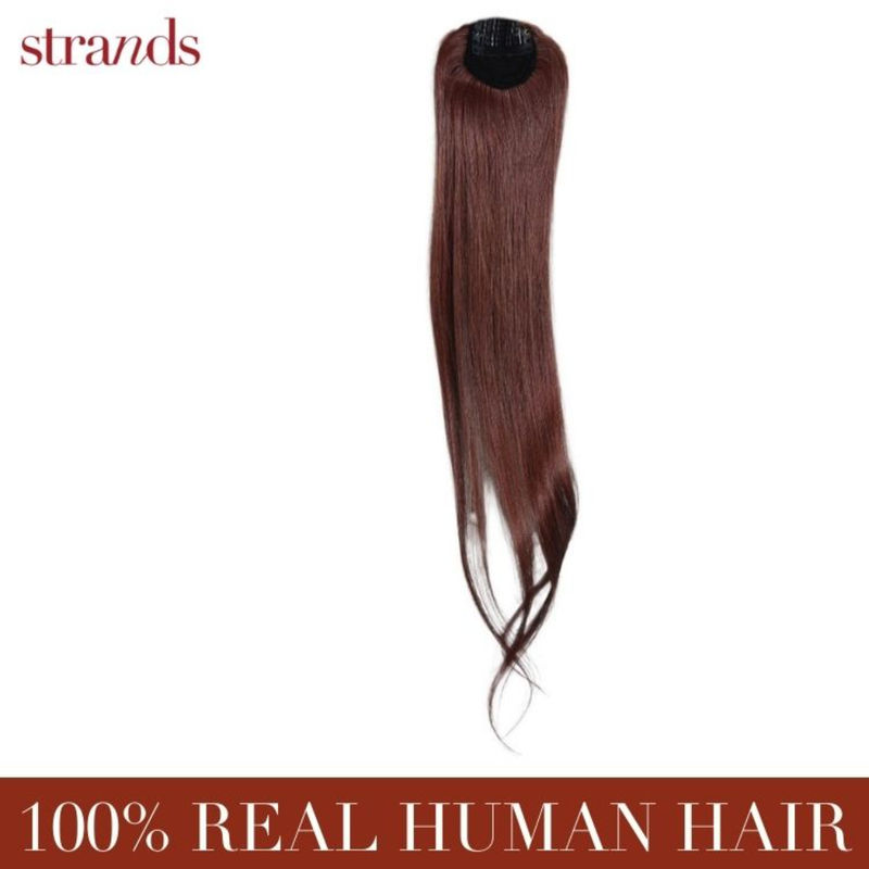 Strands Clip In 14 Inch Side Patch - Brown