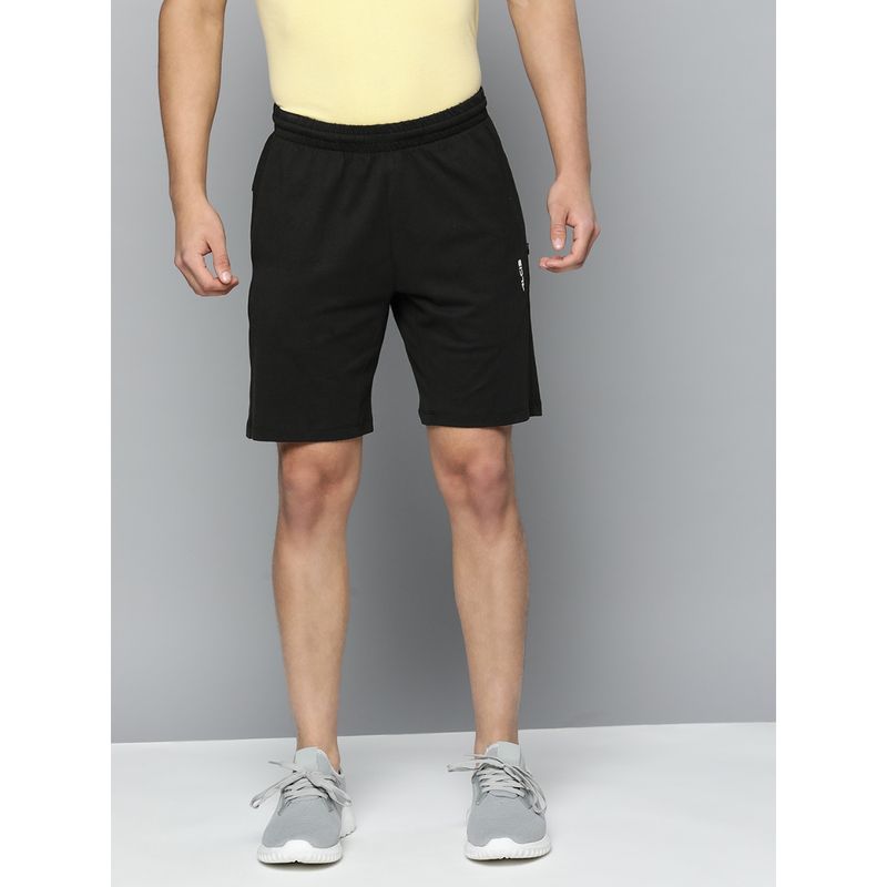 Alcis Men Black Solid Regular Fit Sports Shorts (XL)