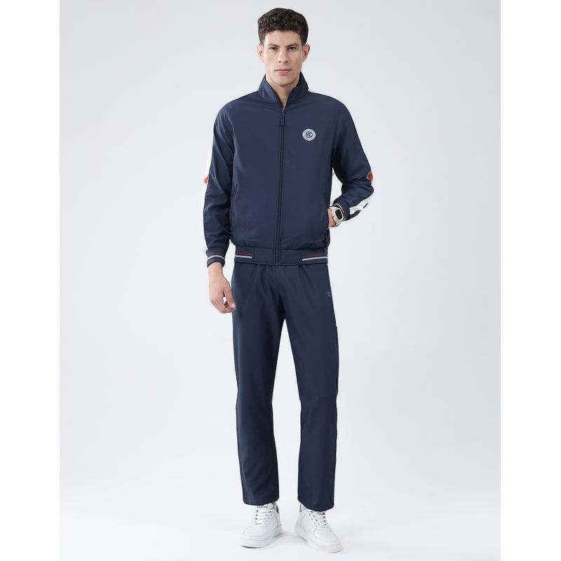 Monte Carlo Men High Neck Navy Blue Full Sleeve Tracksuit (L)