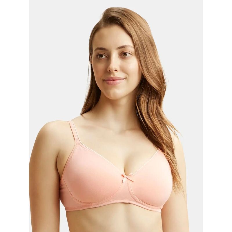 Jockey 1722 Wirefree Non Padded Cotton Elastane Everyday Bra - Candlelight Peach (36D)