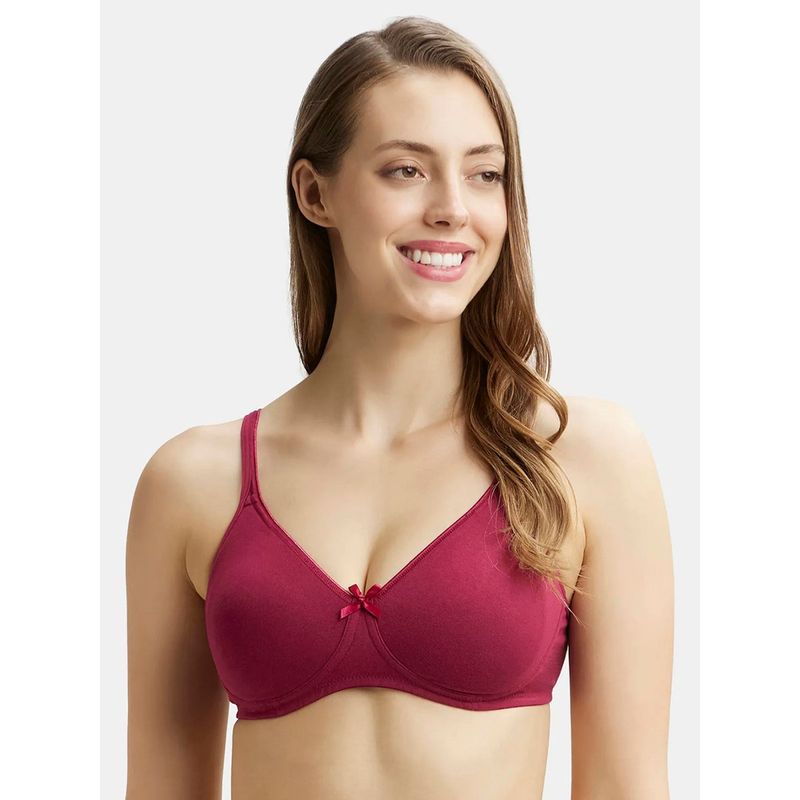 Jockey 1722 Wirefree Non Padded Cotton Elastane Everyday Bra - Beet Red (36D)