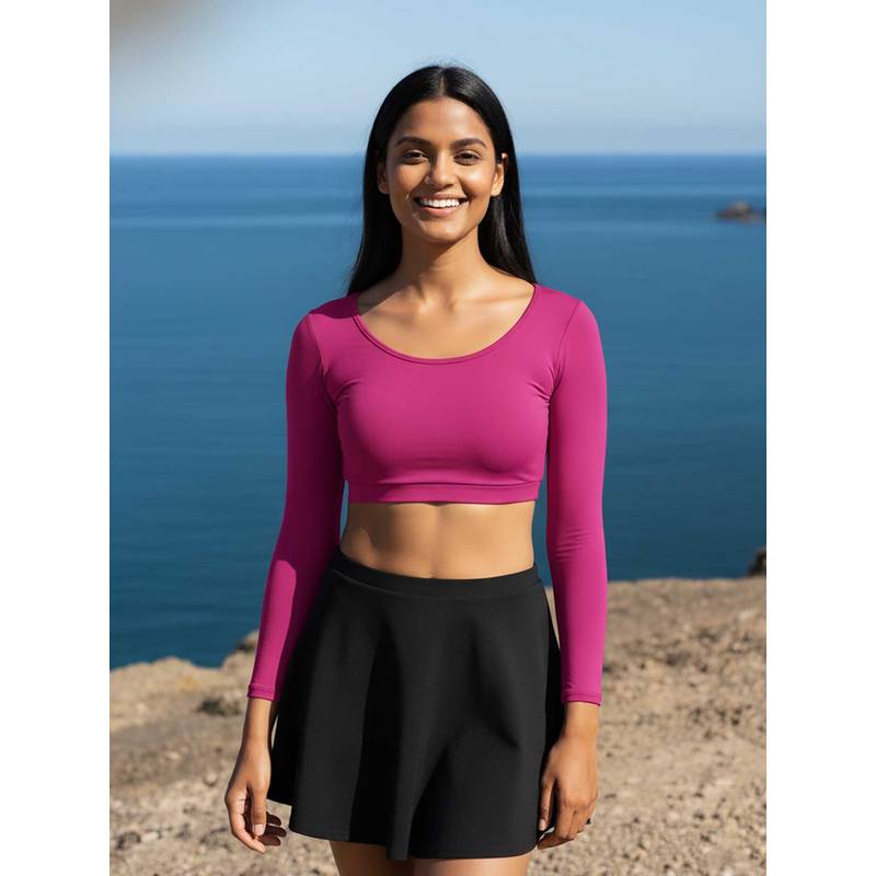 AOBA Round Neck Top & Swim Skirt Pink (Pack of 2) (L)