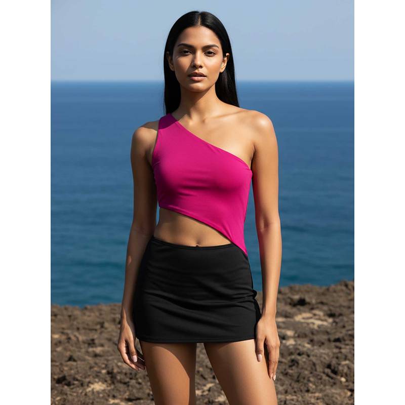 AOBA One Shoulder Bodysuit Swimwear Multi-Color (S)