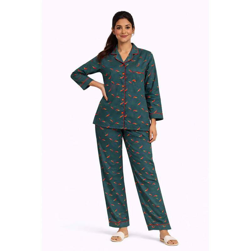 Shopbloom Spicy Dream Print Long Sleeve Womens Nightsuit (XS)
