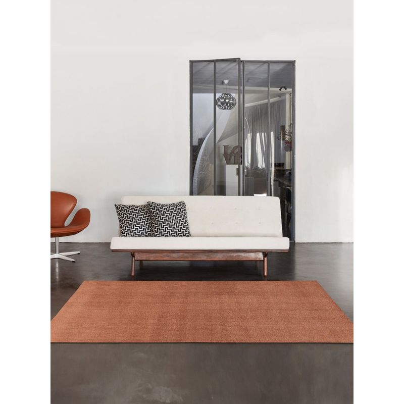 OBSESSIONS Rust Solid Polyester Carpet (5X7 Feet)