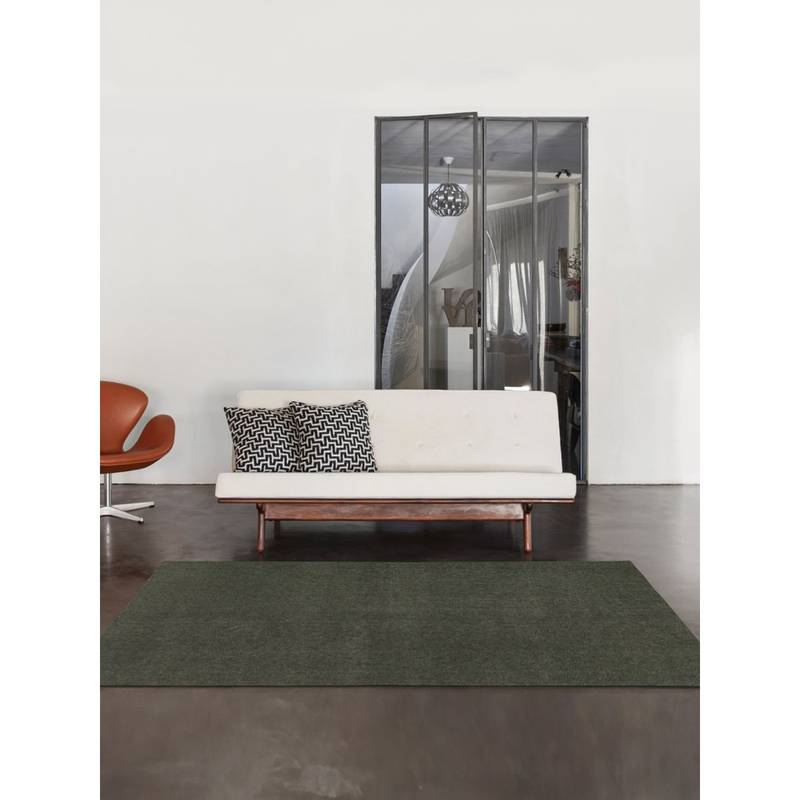 OBSESSIONS Green Solid Polyester Carpet (4x6 feet)