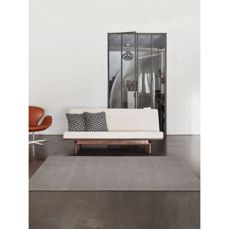 OBSESSIONS Grey Solid Polyester Carpet (5X7 Feet)