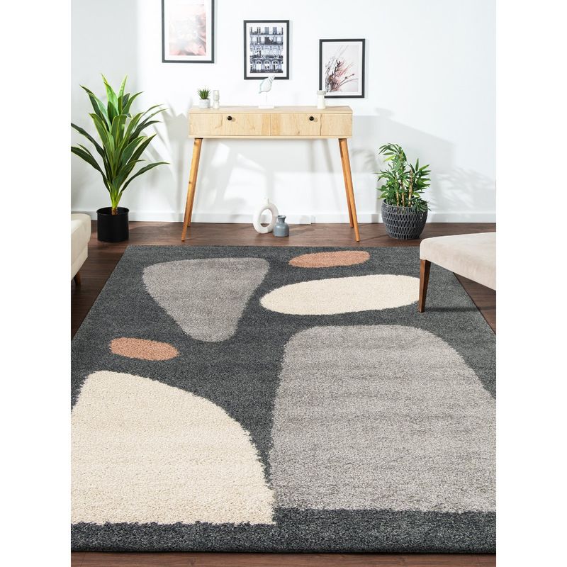 OBSESSIONS D.Grey Modern Polypropylene Carpet (4x6 feet)