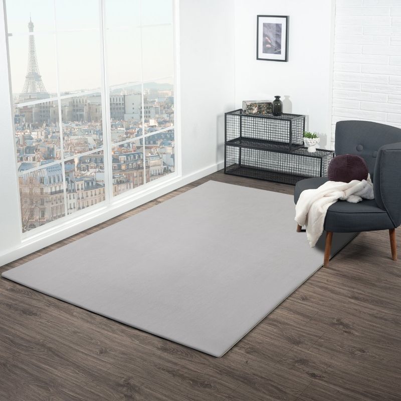 OBSESSIONS Stone Solid Polyester Carpet (5X7 Feet)