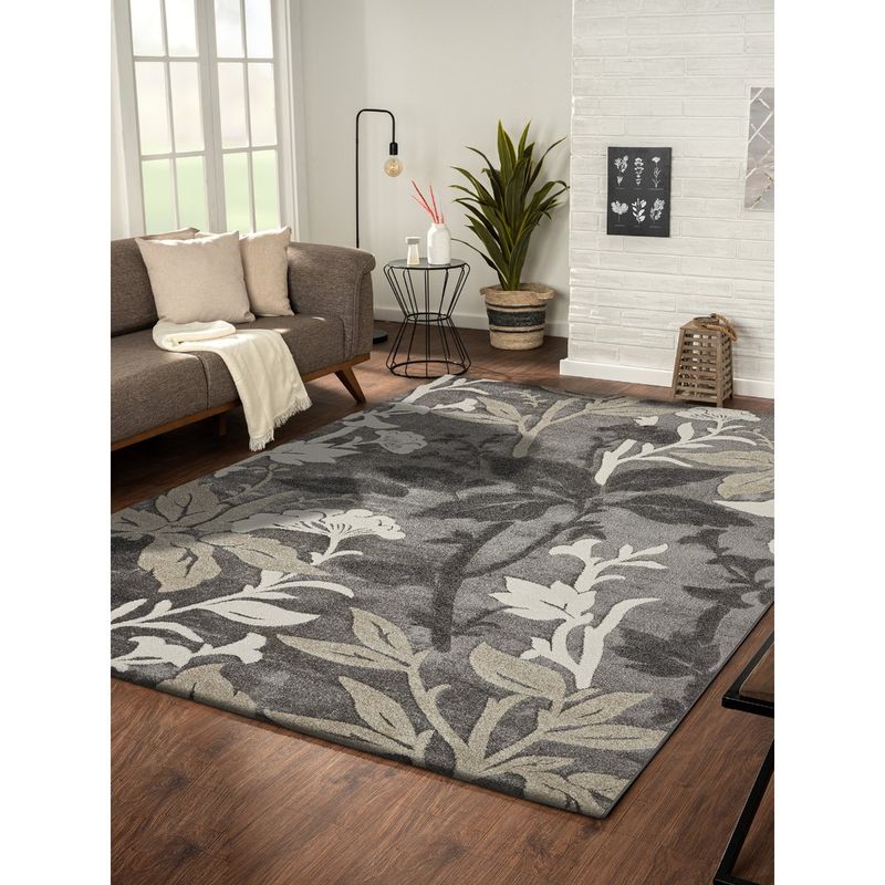 OBSESSIONS Beige Abstract Polypropylene Carpet (4x6 feet)